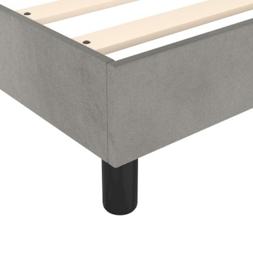 vidaXL Κρεβάτι Boxspring με Στρώμα Ανοιχτό Γκρι 90x200cm Βελούδινο 1 τεμ. - Μονό