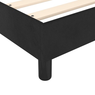 vidaXL Κρεβάτι Boxspring με Στρώμα Μαύρο 90x200cm Βελούδινο 1 τεμ. - Μονό