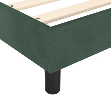 vidaXL Κρεβάτι Boxspring με Στρώμα Σκούρο Πράσινο 200x200εκ. Βελούδινο