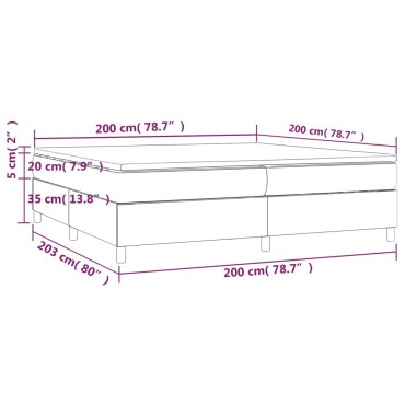 vidaXL Κρεβάτι Boxspring με Στρώμα Σκούρο Πράσινο 200x200εκ. Βελούδινο
