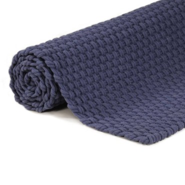 vidaXL Χαλί Ορθογώνιο Ναυτικό Μπλε 160x230cm Βαμβάκι