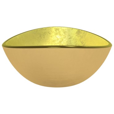 vidaXL Νιπτήρας 54,5 x 35 x 15,5 εκ. Χρώμα Χρυσού από Ψημένο Γυαλί