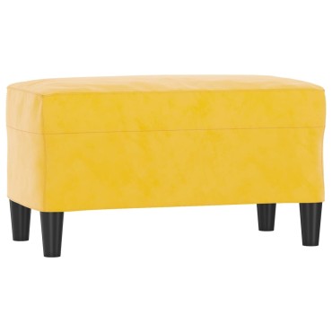vidaXL Πάγκος Κίτρινο 70x35x41cm Βελούδινος 1 τεμ.