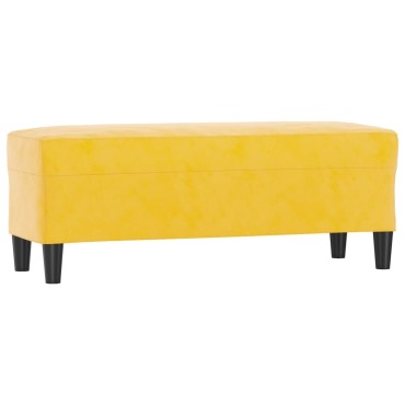 vidaXL Πάγκος Κίτρινο 100x35x41cm Βελούδινος 1 τεμ.