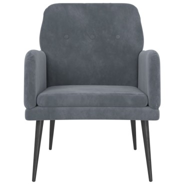 vidaXL Πολυθρόνα Σκούρο Γκρι 62x79x 79cm Βελούδινη 1 τεμ.