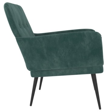 vidaXL Πολυθρόνα Σκούρο Πράσινο 62x79x 79cm Βελούδινη 1 τεμ.