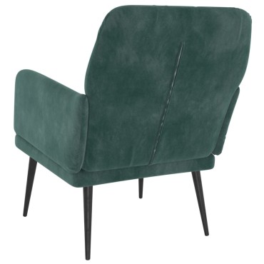 vidaXL Πολυθρόνα Σκούρο Πράσινο 62x79x 79cm Βελούδινη 1 τεμ.
