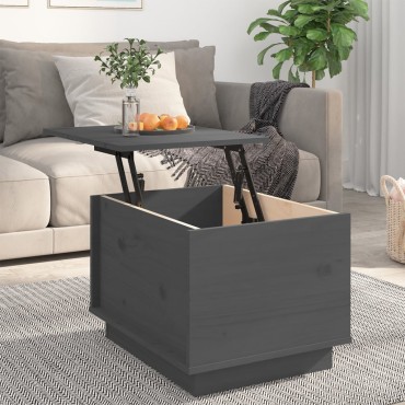 vidaXL Τραπεζάκι Σαλονιού Γκρι 40x50x35cm από Μασίφ Ξύλο Πεύκου 1 τεμ.