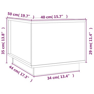 vidaXL Τραπεζάκι Σαλονιού Γκρι 40x50x35cm από Μασίφ Ξύλο Πεύκου 1 τεμ.