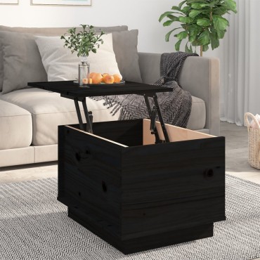 vidaXL Τραπεζάκι Σαλονιού Μαύρο 40x50x35cm από Μασίφ Ξύλο Πεύκου 1 τεμ.
