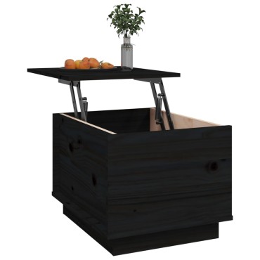 vidaXL Τραπεζάκι Σαλονιού Μαύρο 40x50x35cm από Μασίφ Ξύλο Πεύκου 1 τεμ.