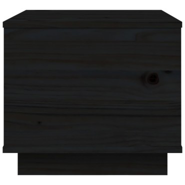 vidaXL Τραπεζάκι Σαλονιού Μαύρο 40x50x35cm από Μασίφ Ξύλο Πεύκου 1 τεμ.