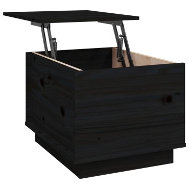 vidaXL Τραπεζάκι Σαλονιού Μαύρο 40x50x35cm από Μασίφ Ξύλο Πεύκου 1 τεμ.