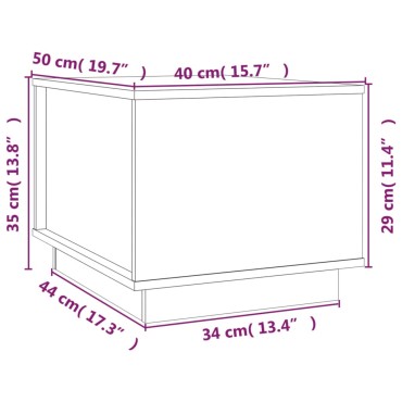 vidaXL Τραπεζάκι Σαλονιού Μαύρο 40x50x35cm από Μασίφ Ξύλο Πεύκου 1 τεμ.