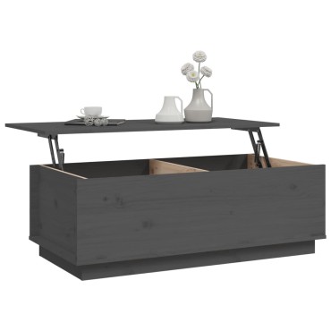 vidaXL Τραπεζάκι Σαλονιού Γκρι 100x50x35cm από Μασίφ Ξύλο Πεύκου 1 τεμ.