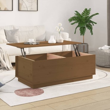 vidaXL Τραπεζάκι Σαλονιού Καφέ Μελί 100x50x35cm Μασίφ Ξύλο Πεύκου 1 τεμ.