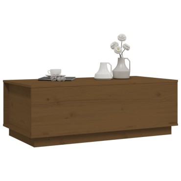 vidaXL Τραπεζάκι Σαλονιού Καφέ Μελί 100x50x35cm Μασίφ Ξύλο Πεύκου 1 τεμ.