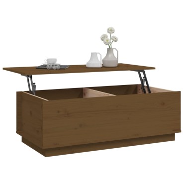 vidaXL Τραπεζάκι Σαλονιού Καφέ Μελί 100x50x35cm Μασίφ Ξύλο Πεύκου 1 τεμ.