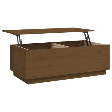 vidaXL Τραπεζάκι Σαλονιού Καφέ Μελί 100x50x35cm Μασίφ Ξύλο Πεύκου 1 τεμ.