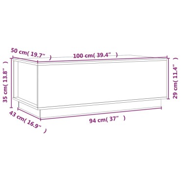vidaXL Τραπεζάκι Σαλονιού Καφέ Μελί 100x50x35cm Μασίφ Ξύλο Πεύκου 1 τεμ.