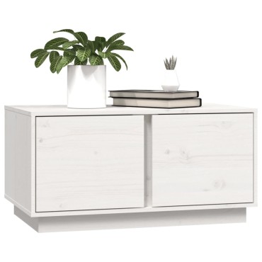 vidaXL Τραπεζάκι Σαλονιού Λευκό 80x50x40cm από Μασίφ Ξύλο Πεύκου 1 τεμ.