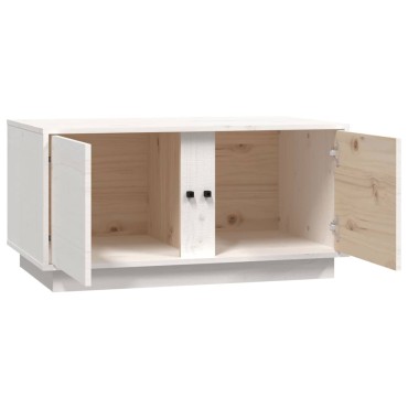 vidaXL Τραπεζάκι Σαλονιού Λευκό 80x50x40cm από Μασίφ Ξύλο Πεύκου 1 τεμ.
