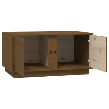 vidaXL Τραπεζάκι Σαλονιού Καφέ Μελί 80x50x40cm Μασίφ Ξύλο Πεύκου 1 τεμ.
