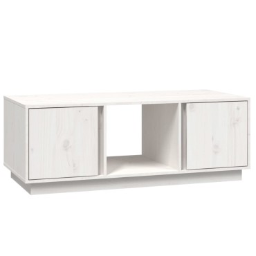vidaXL Τραπεζάκι Σαλονιού Λευκό 110x50x40cm από Μασίφ Ξύλο Πεύκου 1 τεμ.