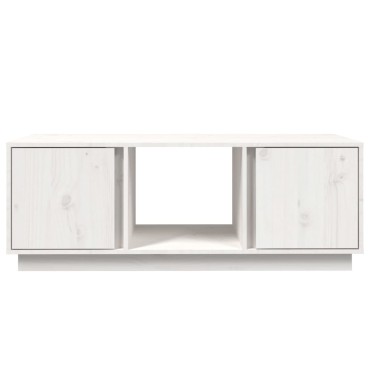 vidaXL Τραπεζάκι Σαλονιού Λευκό 110x50x40cm από Μασίφ Ξύλο Πεύκου 1 τεμ.