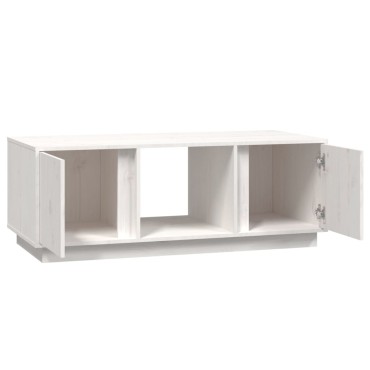 vidaXL Τραπεζάκι Σαλονιού Λευκό 110x50x40cm από Μασίφ Ξύλο Πεύκου 1 τεμ.