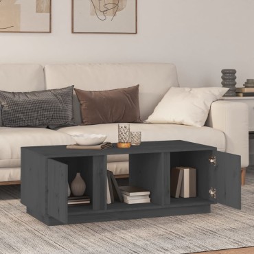 vidaXL Τραπεζάκι Σαλονιού Γκρι 110x50x40cm από Μασίφ Ξύλο Πεύκου 1 τεμ.