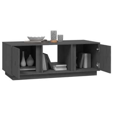 vidaXL Τραπεζάκι Σαλονιού Γκρι 110x50x40cm από Μασίφ Ξύλο Πεύκου 1 τεμ.