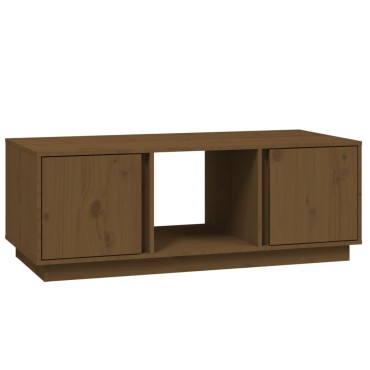 vidaXL Τραπεζάκι Σαλονιού Καφέ Μελί 110x50x40cm Μασίφ Ξύλο Πεύκου 1 τεμ.