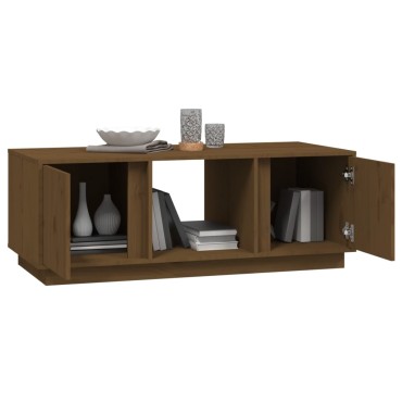 vidaXL Τραπεζάκι Σαλονιού Καφέ Μελί 110x50x40cm Μασίφ Ξύλο Πεύκου 1 τεμ.