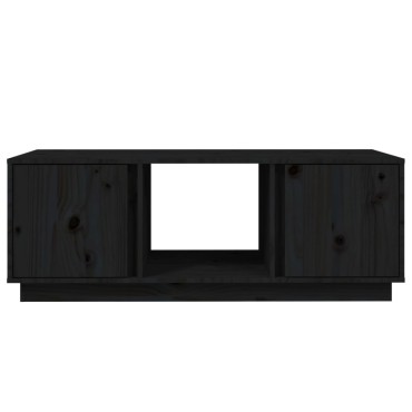 vidaXL Τραπεζάκι Σαλονιού Μαύρο 110x50x40cm από Μασίφ Ξύλο Πεύκου 1 τεμ.