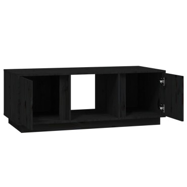 vidaXL Τραπεζάκι Σαλονιού Μαύρο 110x50x40cm από Μασίφ Ξύλο Πεύκου 1 τεμ.