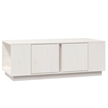 vidaXL Τραπεζάκι Σαλονιού Λευκό 110x50x40cm από Μασίφ Ξύλο Πεύκου 1 τεμ.