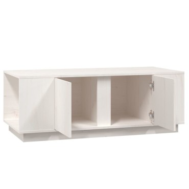 vidaXL Τραπεζάκι Σαλονιού Λευκό 110x50x40cm από Μασίφ Ξύλο Πεύκου 1 τεμ.