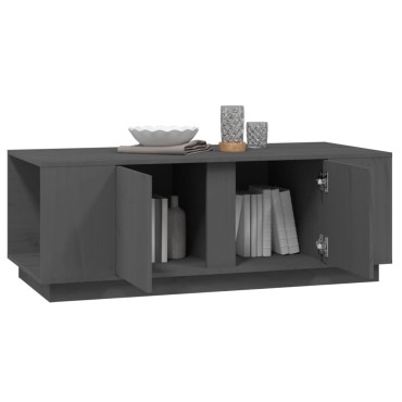 vidaXL Τραπεζάκι Σαλονιού Γκρι 110x50x40cm από Μασίφ Ξύλο Πεύκου 1 τεμ.