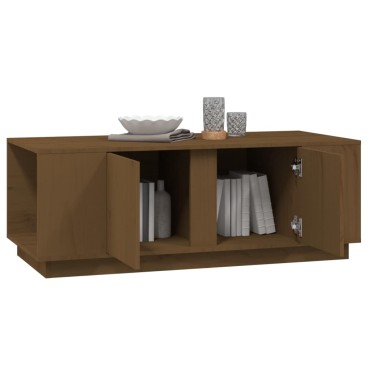 vidaXL Τραπεζάκι Σαλονιού Καφέ Μελί 110x50x40cm Μασίφ Ξύλο Πεύκου 1 τεμ.