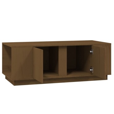 vidaXL Τραπεζάκι Σαλονιού Καφέ Μελί 110x50x40cm Μασίφ Ξύλο Πεύκου 1 τεμ.