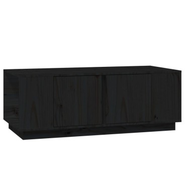 vidaXL Τραπεζάκι Σαλονιού Μαύρο 110x50x40cm από Μασίφ Ξύλο Πεύκου 1 τεμ.
