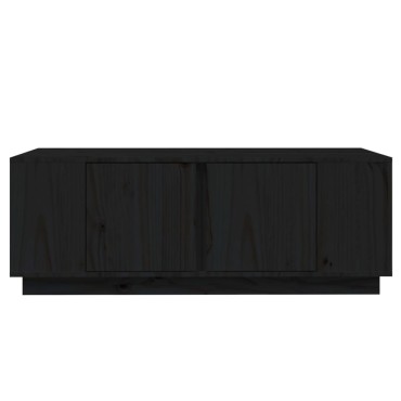 vidaXL Τραπεζάκι Σαλονιού Μαύρο 110x50x40cm από Μασίφ Ξύλο Πεύκου 1 τεμ.