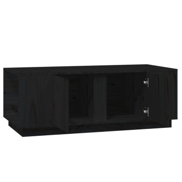 vidaXL Τραπεζάκι Σαλονιού Μαύρο 110x50x40cm από Μασίφ Ξύλο Πεύκου 1 τεμ.