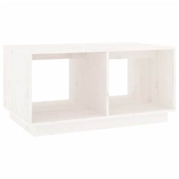 vidaXL Τραπεζάκι Σαλονιού Λευκό 80x50x40cm από Μασίφ Ξύλο Πεύκου 1 τεμ.