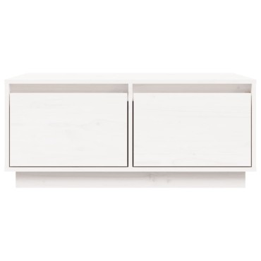 vidaXL Τραπεζάκι Σαλονιού Λευκό 80x50x35cm από Μασίφ Ξύλο Πεύκου 1 τεμ.