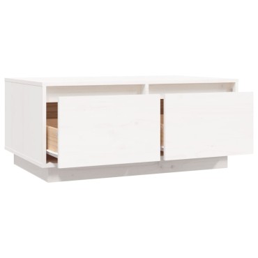 vidaXL Τραπεζάκι Σαλονιού Λευκό 80x50x35cm από Μασίφ Ξύλο Πεύκου 1 τεμ.