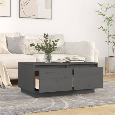 vidaXL Τραπεζάκι Σαλονιού Γκρι 80x50x35cm από Μασίφ Ξύλο Πεύκου 1 τεμ.
