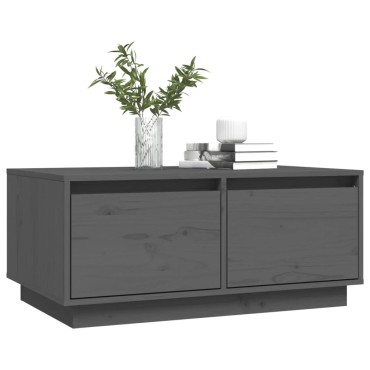 vidaXL Τραπεζάκι Σαλονιού Γκρι 80x50x35cm από Μασίφ Ξύλο Πεύκου 1 τεμ.