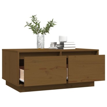 vidaXL Τραπεζάκι Σαλονιού Καφέ Μελί 80x50x35cm Μασίφ Ξύλο Πεύκου 1 τεμ.